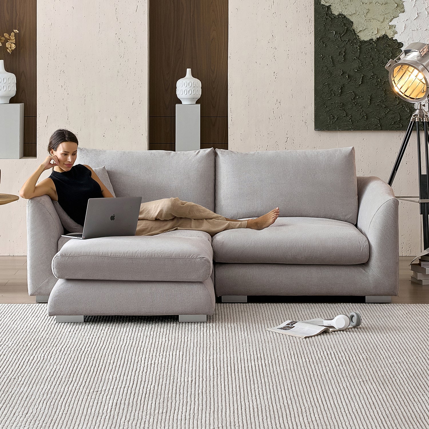 Feathers Sofa + Ottoman - Image 76