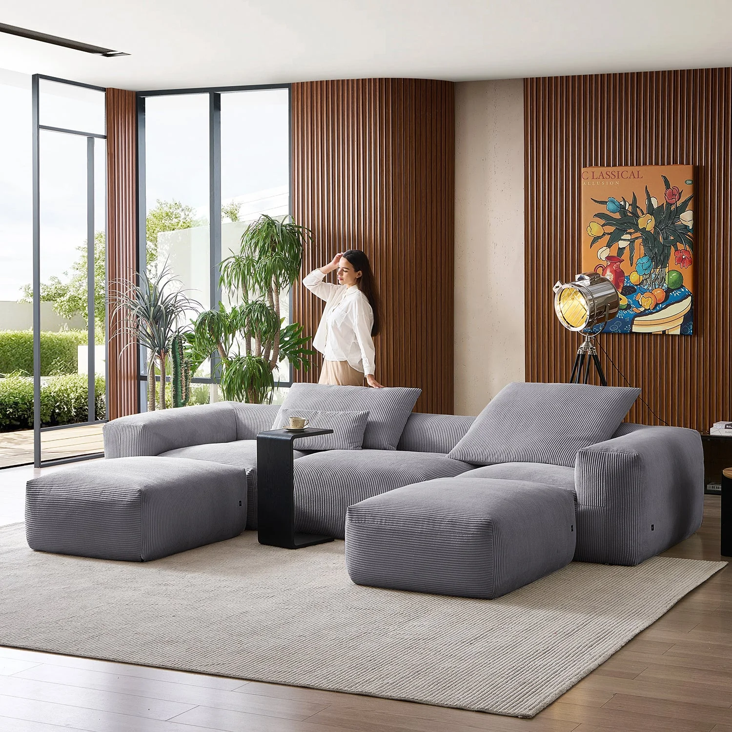 Mellow Extra Deep U Sectional with Ottoman - Image 16
