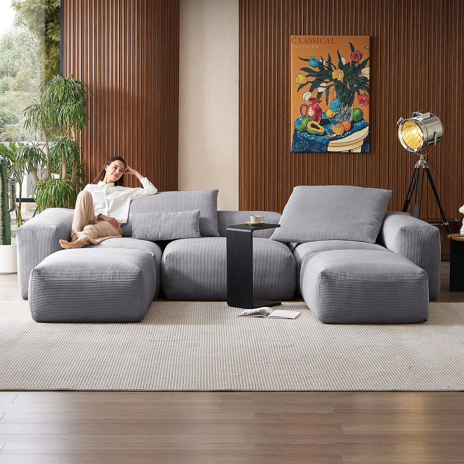 Mellow Extra Deep U Sectional with Ottoman - Image 20