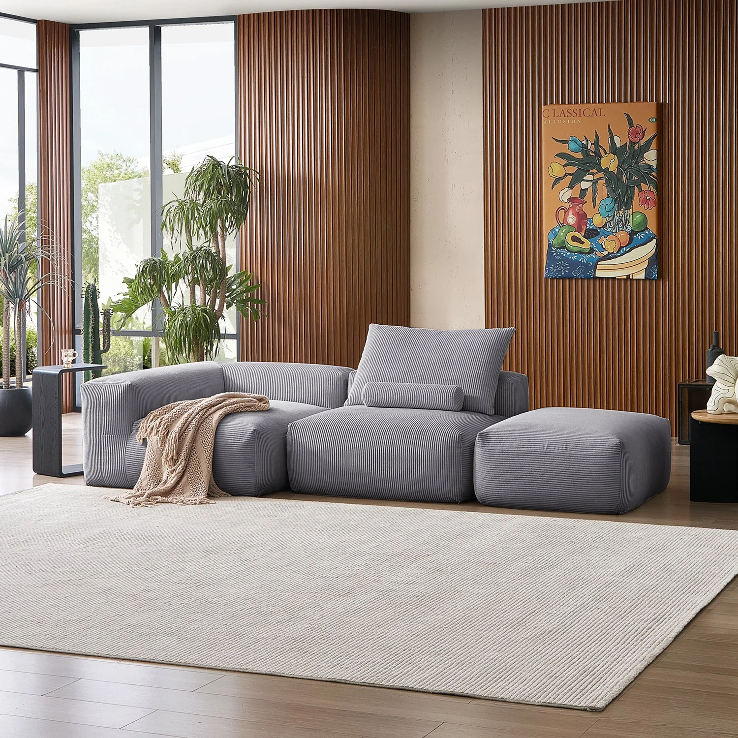 Mellow Half-Closed Sectional with Ottoman - Image 104