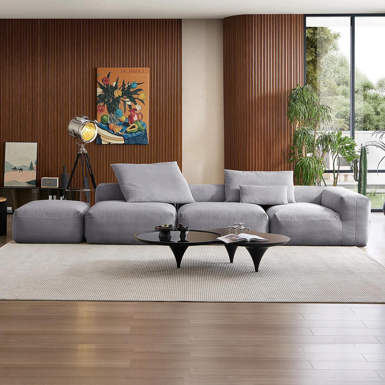 Mellow Half-Closed Sectional with Ottoman - Image 118