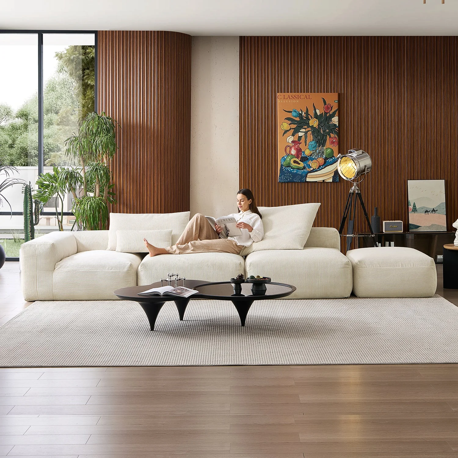 Mellow Half-Closed Sectional with Ottoman - Image 139