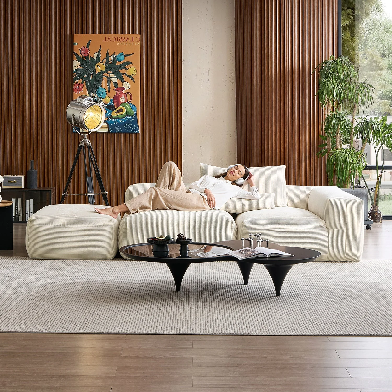 Mellow Half-Closed Sectional with Ottoman - Image 61