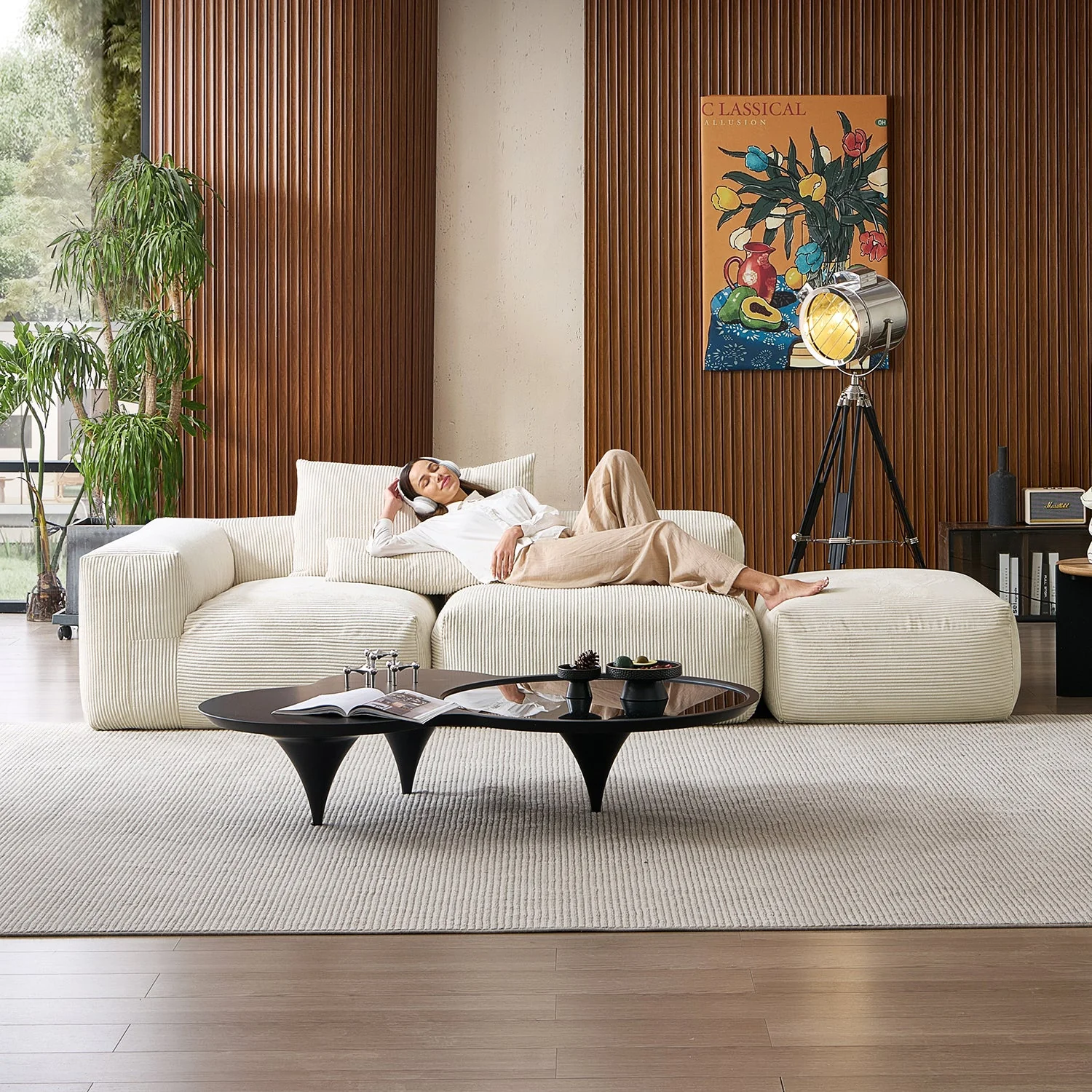 Mellow Half-Closed Sectional with Ottoman - Image 87