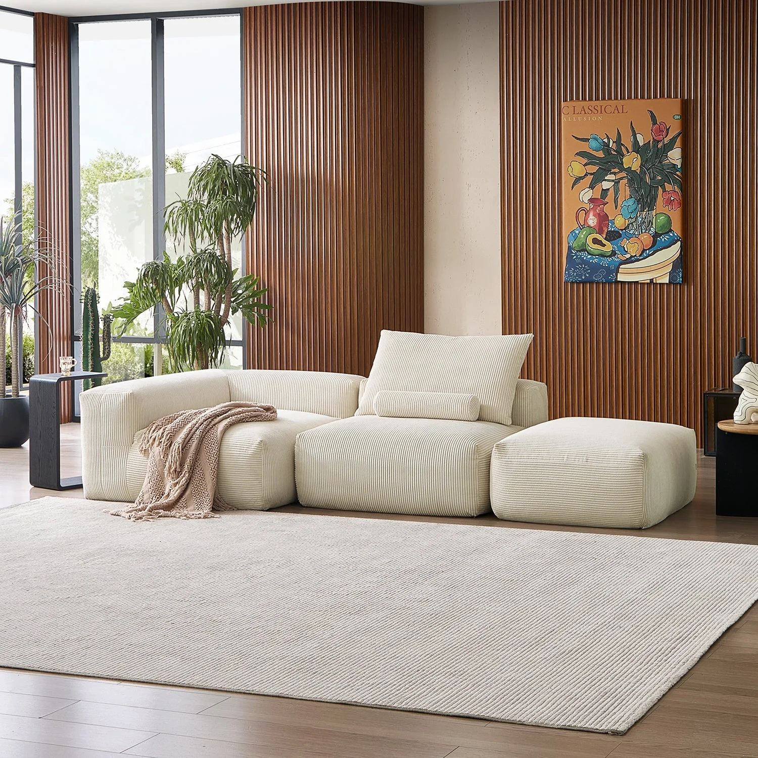 Mellow Half-Closed Sectional with Ottoman - Image 91