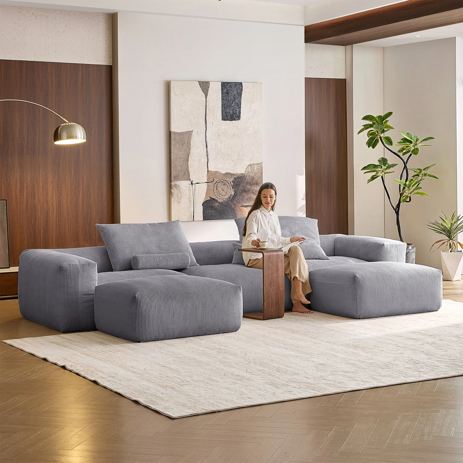 Mellow U Sectional with Ottoman - Image 16