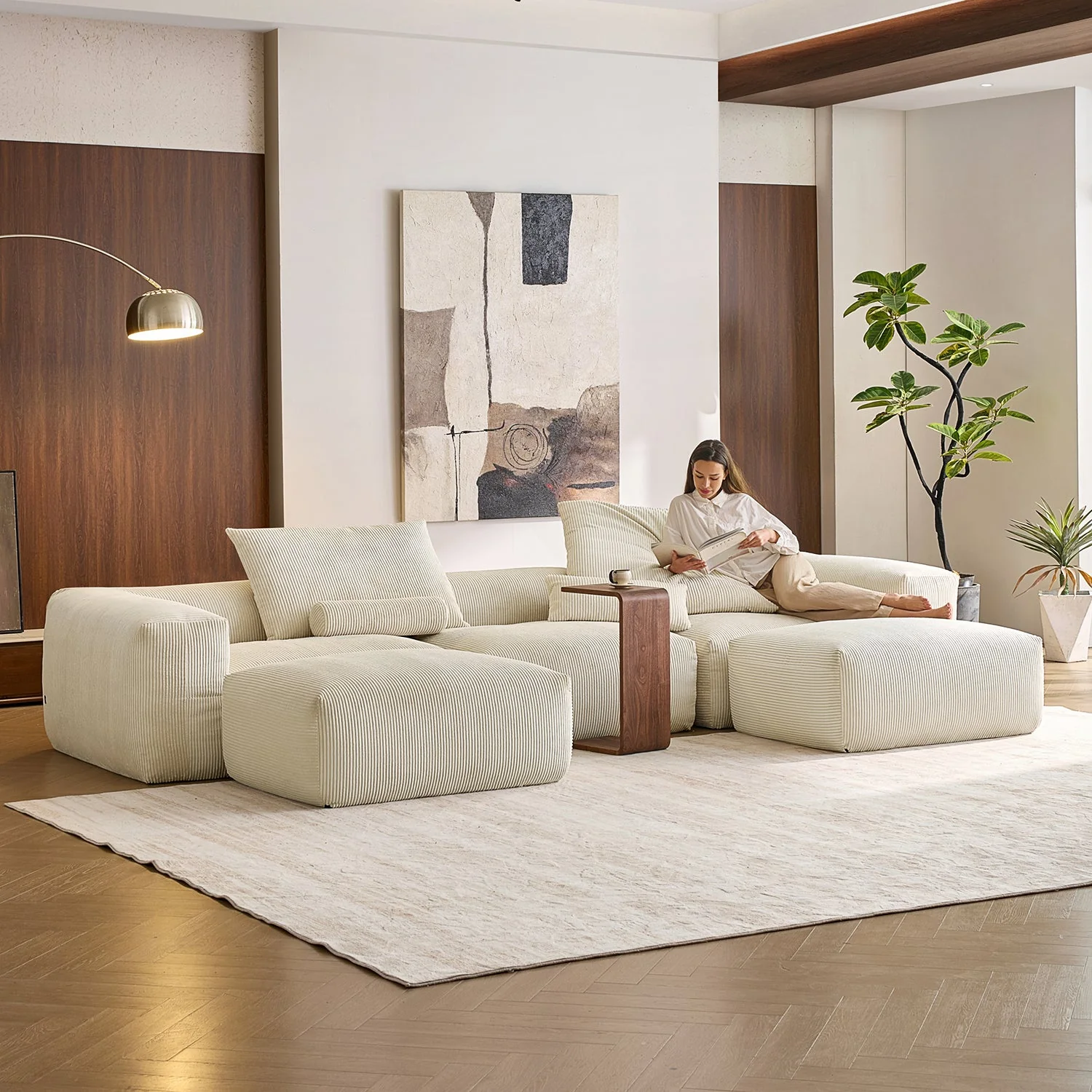 Mellow U Sectional with Ottoman - Image 3