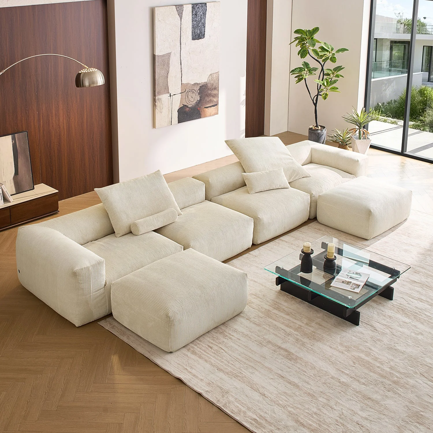 Mellow U Sectional with Ottoman - Image 35