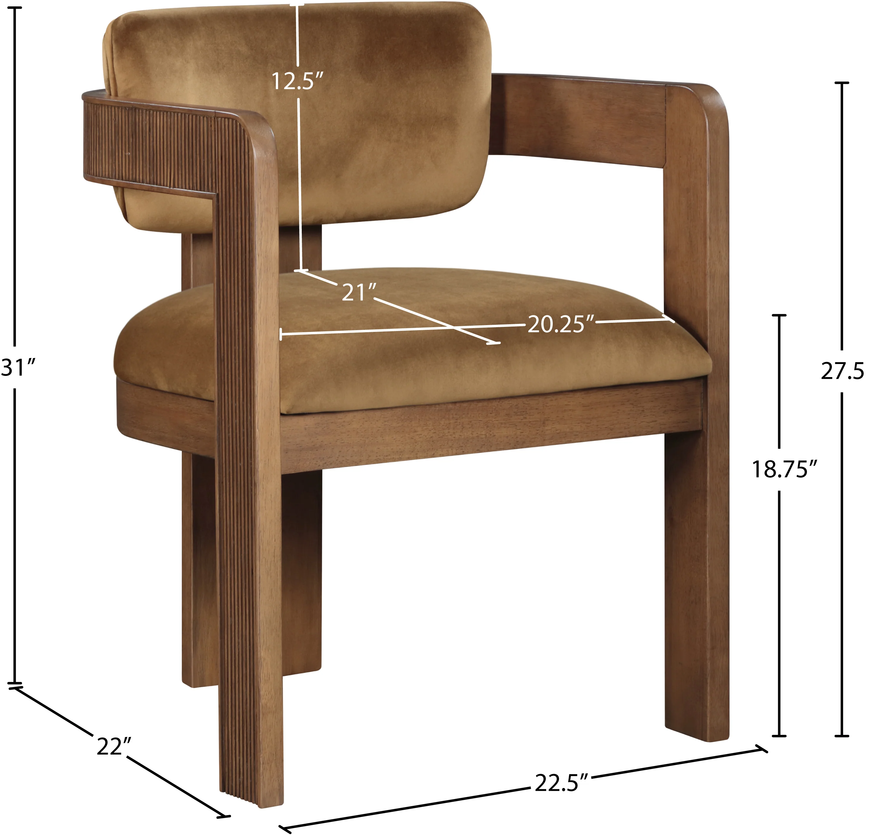 Sacha Walnut Dining Chair - Image 45